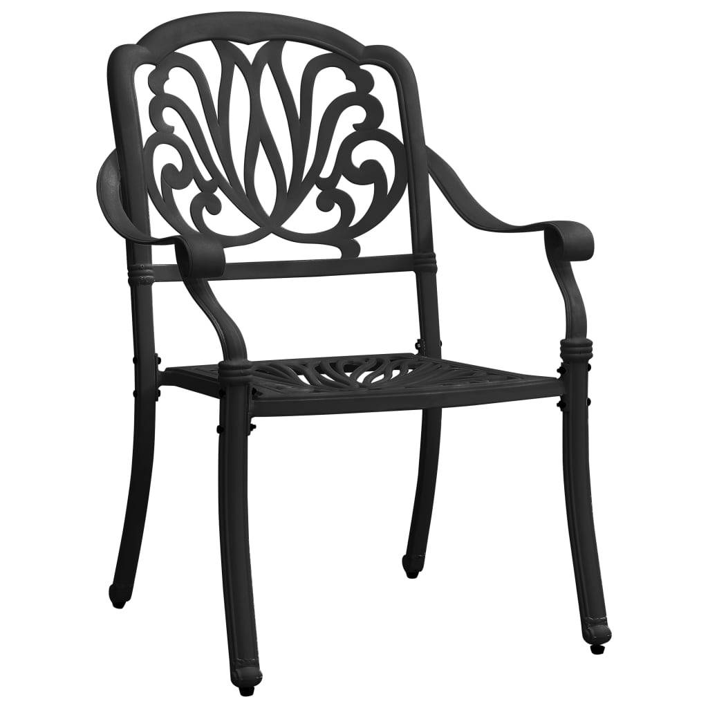 Helloshop26 - Ensemble de bistro jardin meuble extérieur terrasse 5 pièces aluminium coulé noir - Imagen 2