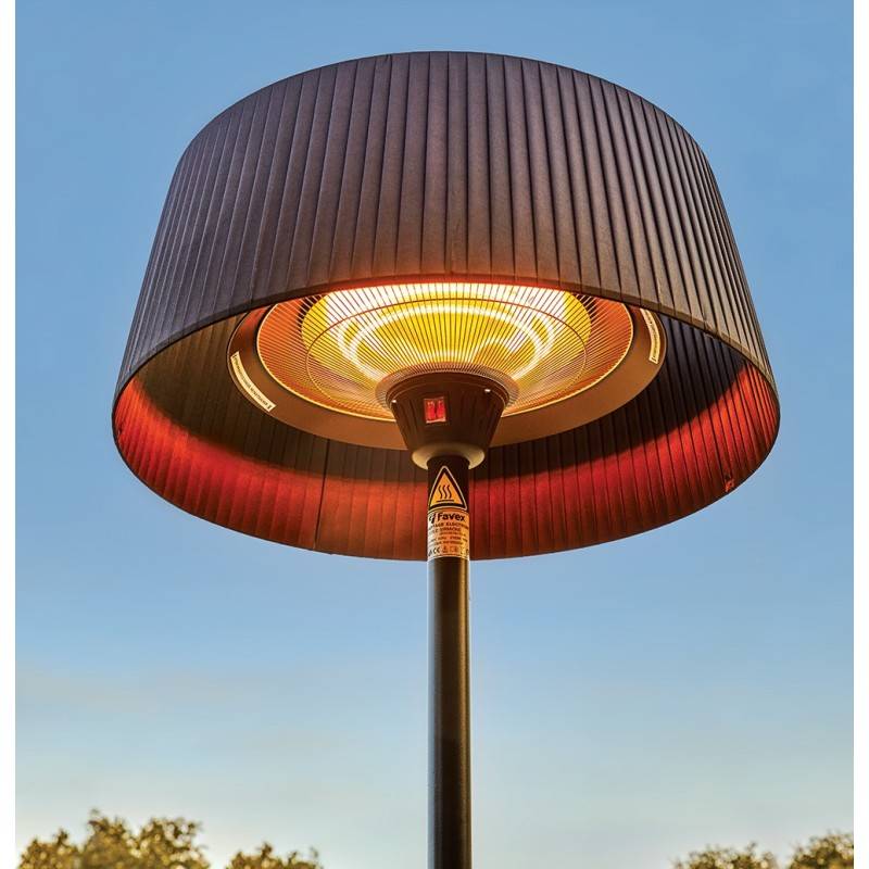 Favex - Parasol chauffant électrique Sirmione Noir - FAVEX - Extérieur - 3 Puissances de Chauffe - 74 x 74 x 224 cm, Noir - Imagen 2