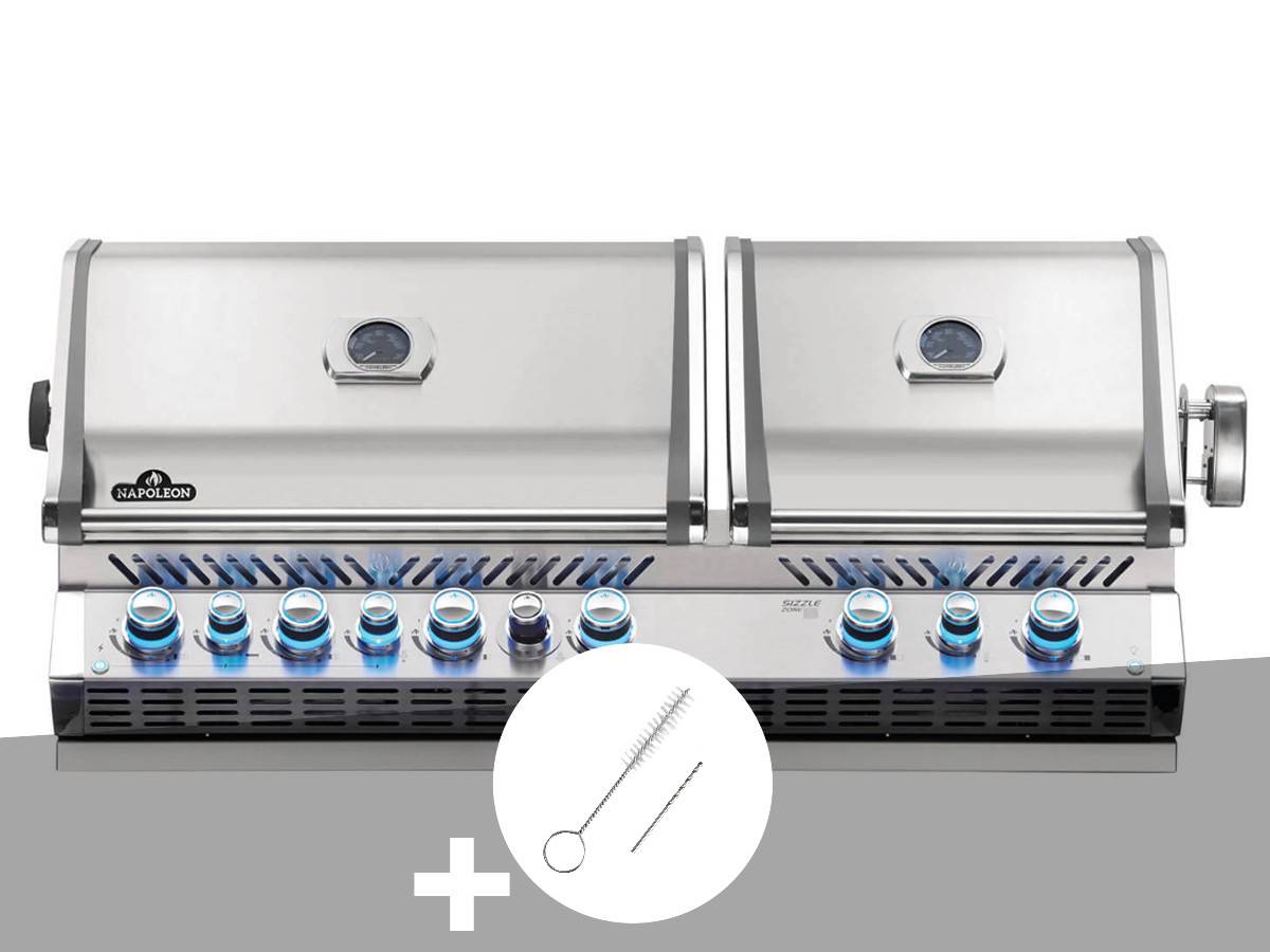 Napoleon - Barbecue gaz encastrable Prestige Pro 825 inox 4 brûleurs + Brosses brûleur - Napoléon - Image 1