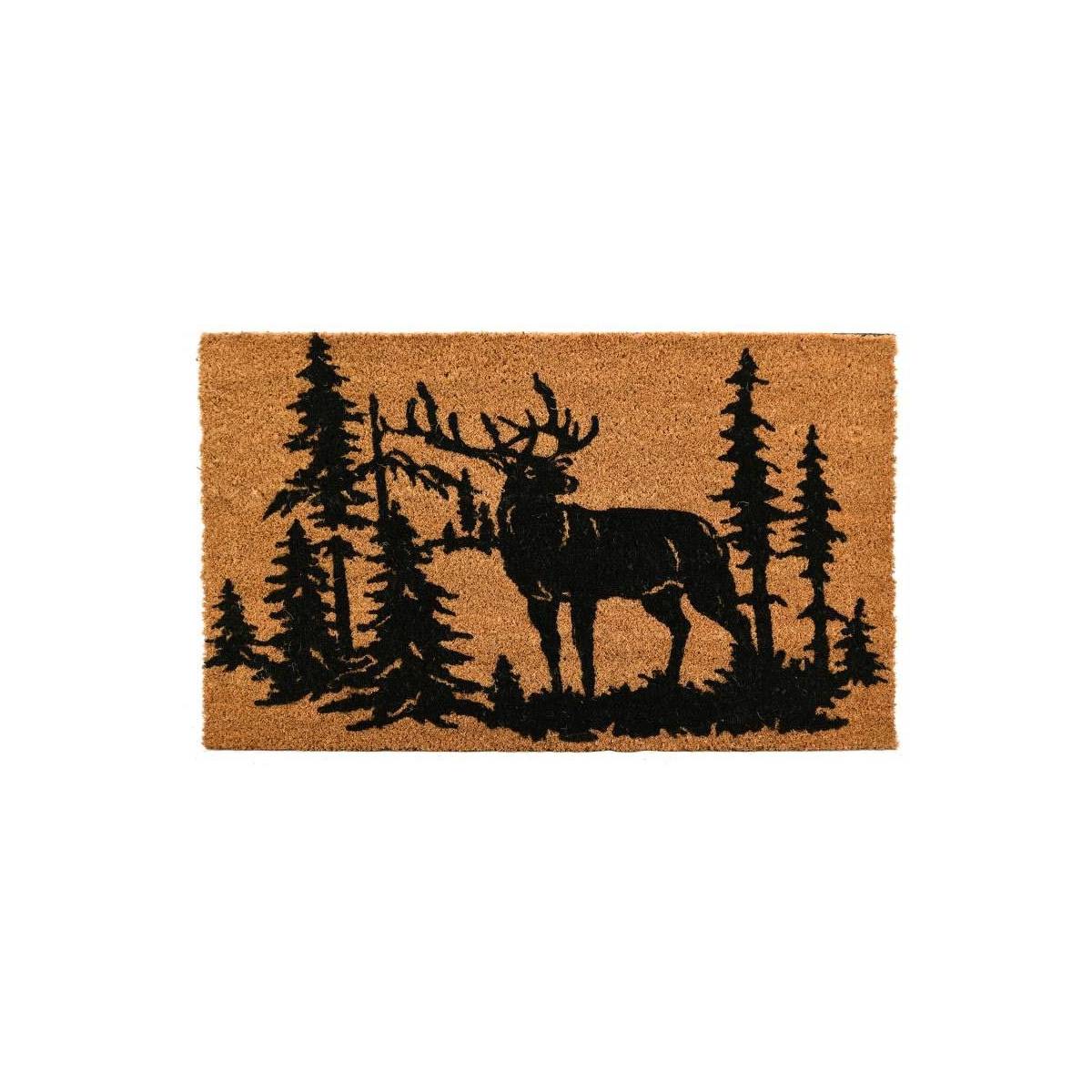 Aubry Gaspard - Paillasson coco intérieur extérieur 75 x 45 cm Cerfs en forêt - Image 1