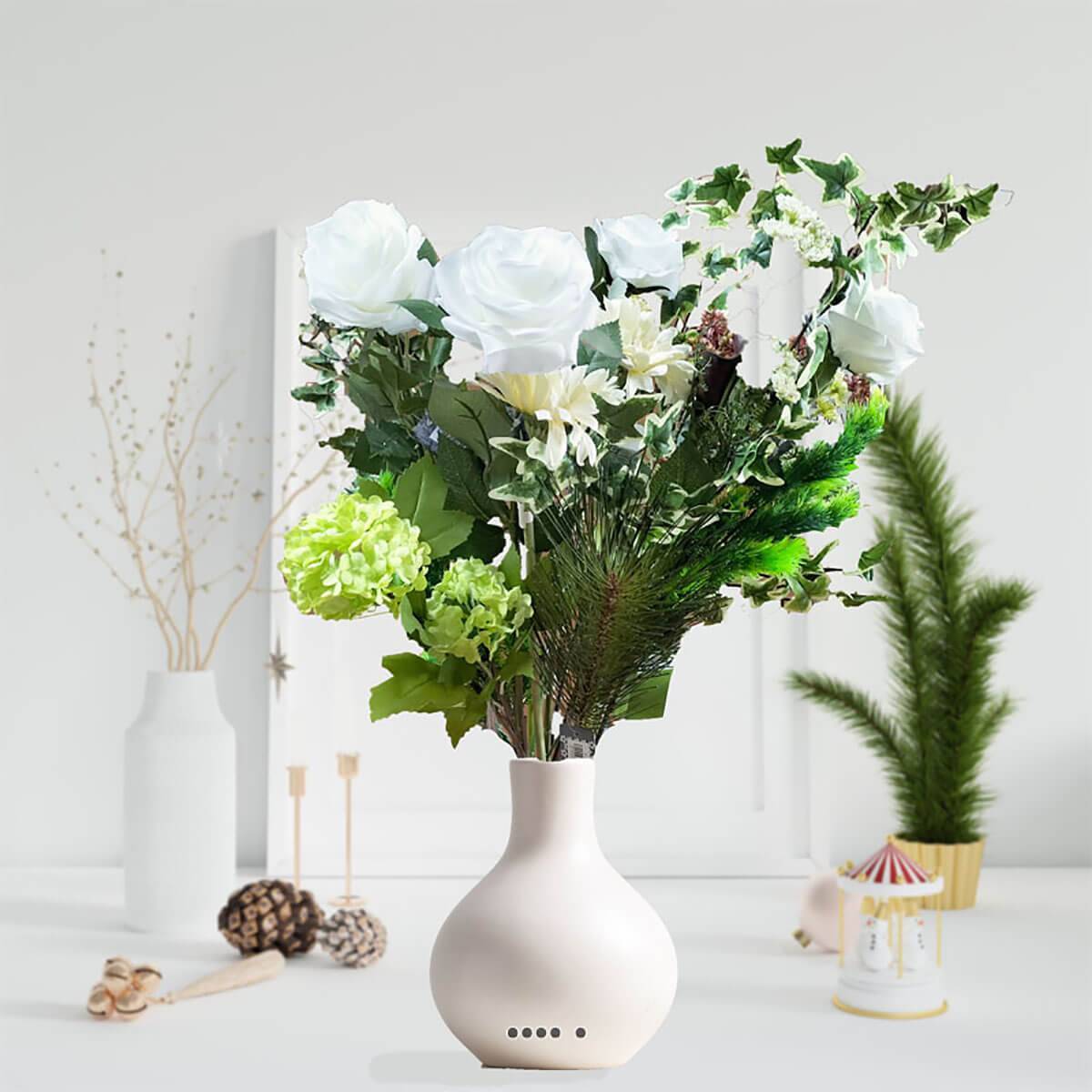 Superbe bouquet de fleurs artificielles création HIVER H 60 cm - Image 3