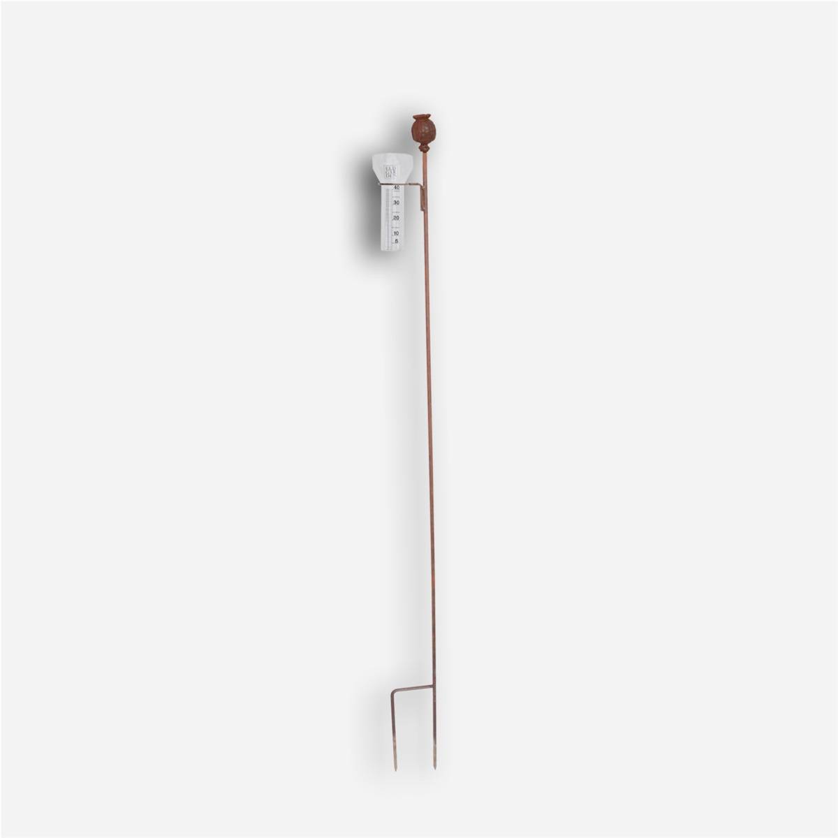 Pluviomètre Coquelicot en véritable corten
