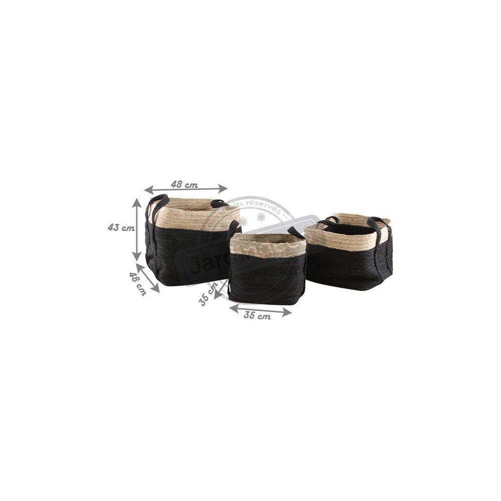 Aubry Gaspard - Corbeilles de rangement carrées en jute (Lot de 3) - Imagen 4