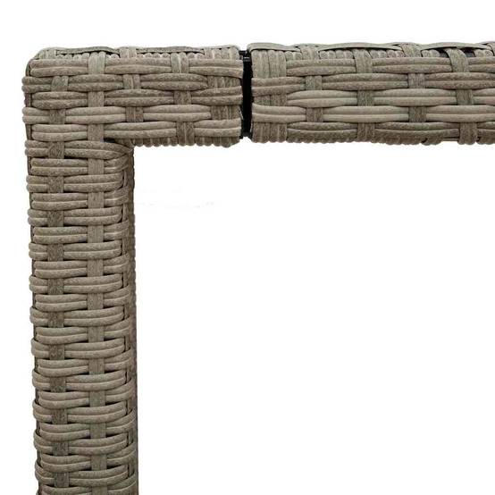 Table de jardin avec dessus en verre gris clair résine tressée 90 x 90 x 75 cm - PANGIVO - Image 10