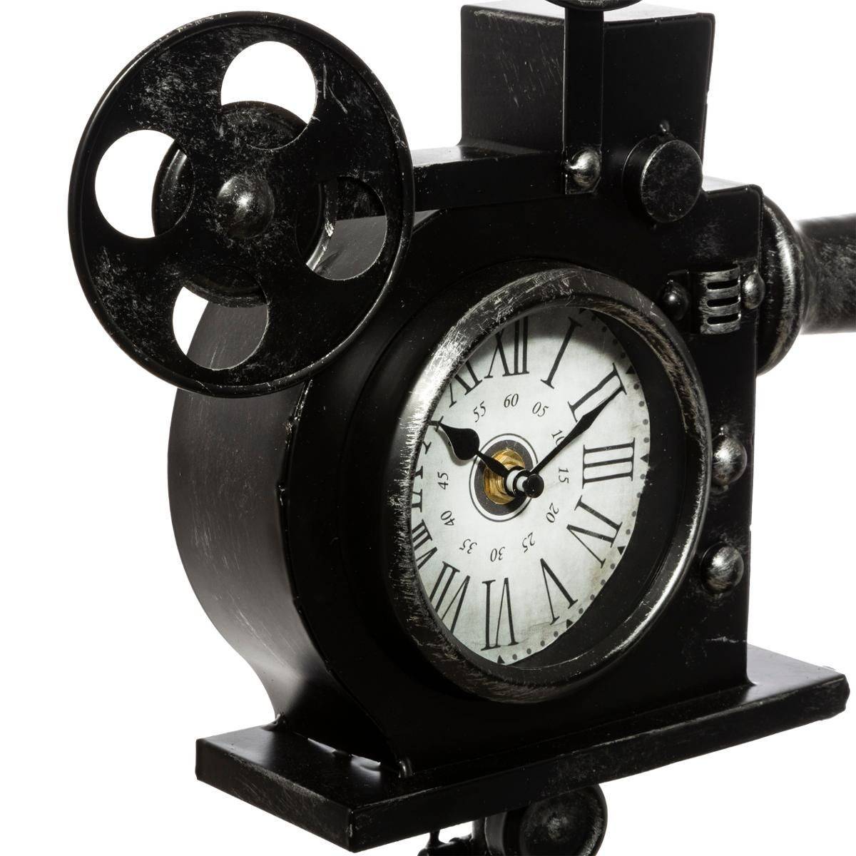 Horloge à poser sur son trépied façon Caméra projecteur de cinéma H 51 cm - Imagen 3