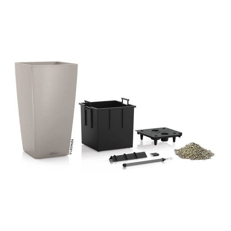 Lechuza - Pot De Fleur Lechuza Cubico Color 40 - Kit Complet, Brun Sable - Imagen 2