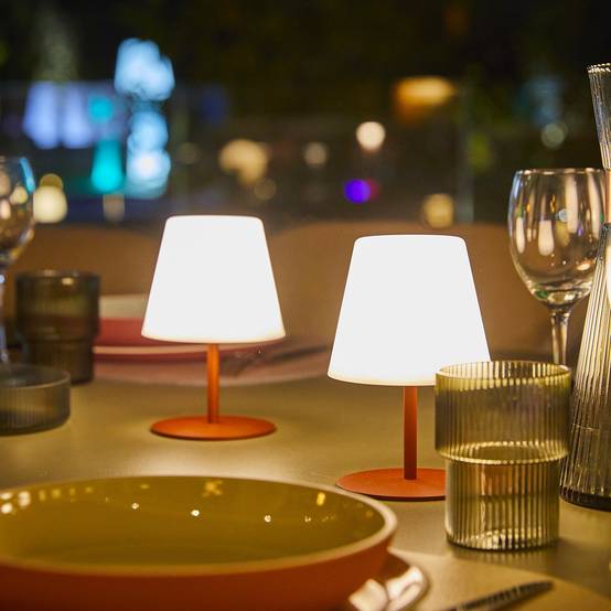 Lumisky - 2 Lampes de table TWINS Terracotta H16cm - Image 2