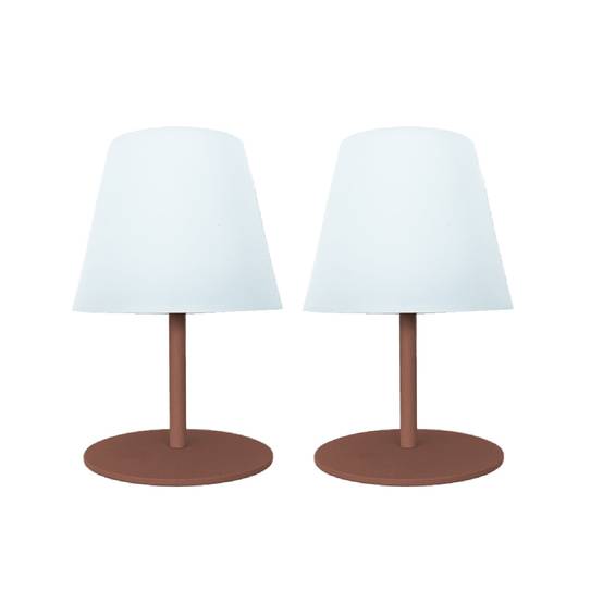 Lumisky - 2 Lampes de table TWINS Terracotta H16cm - Image 1