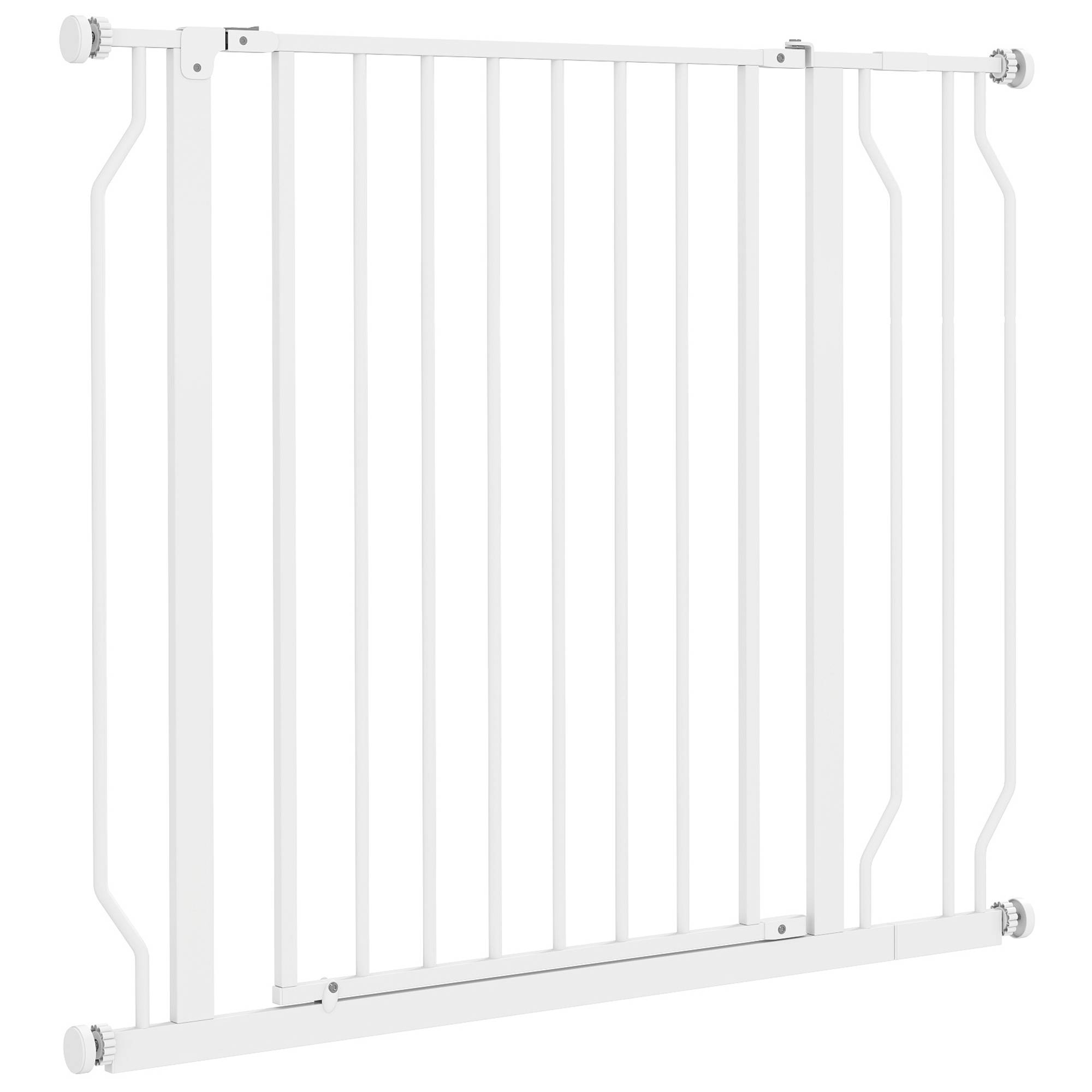 Barrière de protection pour chien, ouverture double sens, fixation murale, réglable 75-95 cm, blanc - Image 2