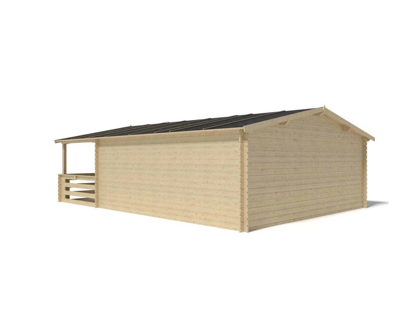 Altanka - Abri de jardin en bois - 5x5 m + terrasse avec balustrade et avant-toit en bois - 35 m2 - DOM591+DOM600+DOM601+POD04 - ALTANKA - Imagen 9