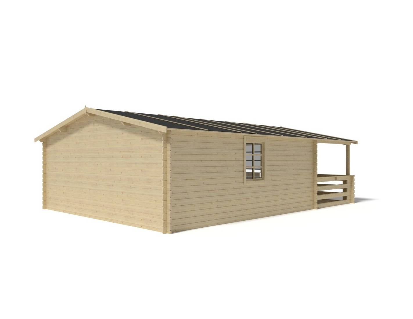 Altanka - Abri de jardin en bois - 5x5 m + terrasse avec balustrade et avant-toit en bois - 35 m2 - DOM591+DOM600+DOM601+POD04 - ALTANKA - Imagen 8
