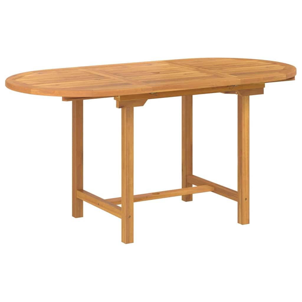 Table et Chaises de Jardin 7 Pièces Teck Massif Design Extensible pour 6 Personnes Marron – ComfortXL Outdoor Living - Image 5