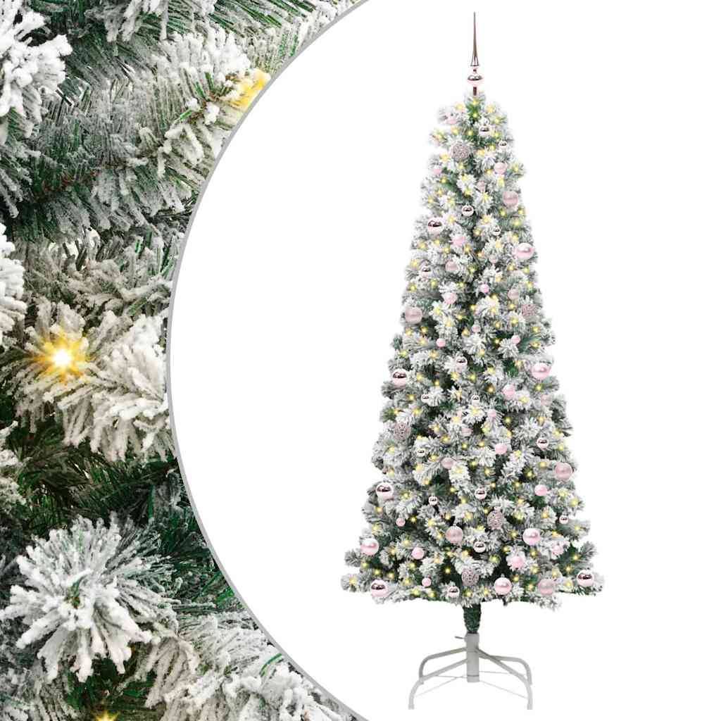 ComfortXL - Grand Sapin de Noël Artificiel 240 cm, Kit Complet avec 120 Boules et Guirlande LED Blanc Chaud – ComfortXL Outdoor Living - Image 2