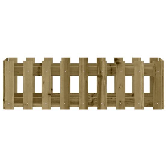 Lit surélevé de jardin design de clôture bois de pin imprégné 100 x 30 x 30 cm - PANGIVO - Image 5