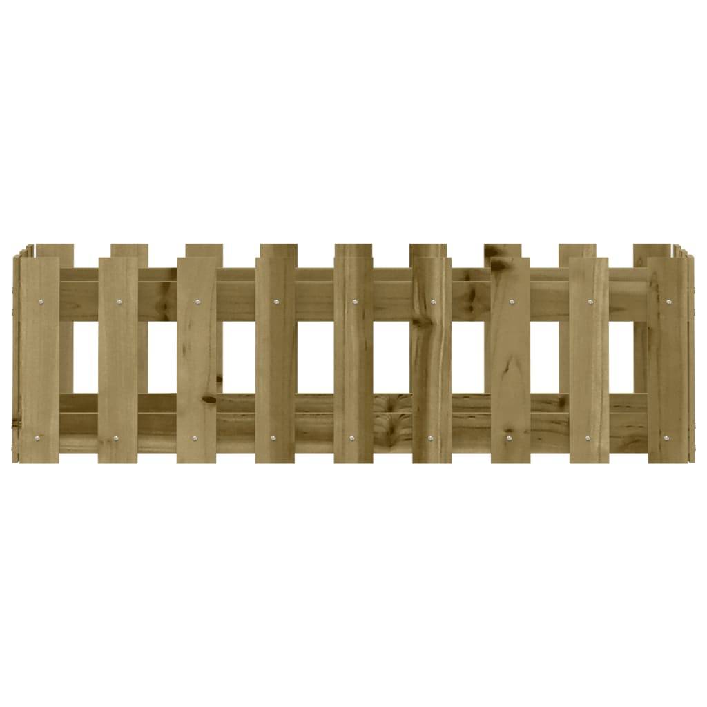 Lit surélevé de jardin design de clôture bois de pin imprégné 100 x 30 x 30 cm - PANGIVO - Image 5