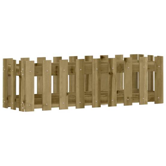 Lit surélevé de jardin design de clôture bois de pin imprégné 100 x 30 x 30 cm - PANGIVO - Image 4