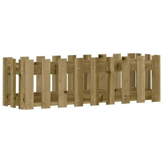 Lit surélevé de jardin design de clôture bois de pin imprégné 100 x 30 x 30 cm - PANGIVO - Image 2