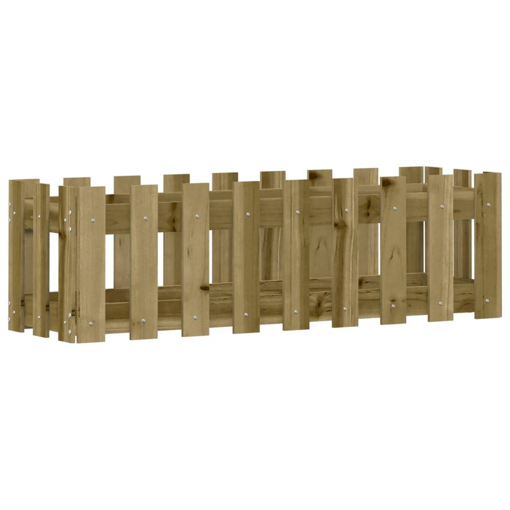 Lit surélevé de jardin design de clôture bois de pin imprégné 100 x 30 x 30 cm - PANGIVO - Image 2