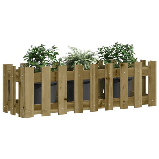 Lit surélevé de jardin design de clôture bois de pin imprégné 100 x 30 x 30 cm - PANGIVO - Image 3