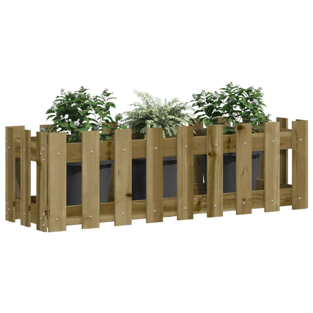 Lit surélevé de jardin design de clôture bois de pin imprégné 100 x 30 x 30 cm - PANGIVO - Image 3