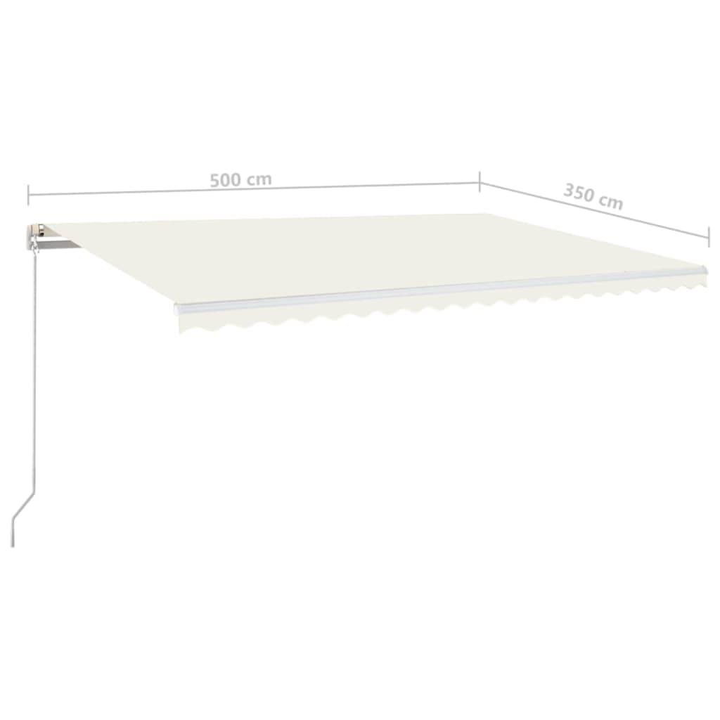 Store banne manuel manivelle aluminium patio terrasse ombre réglable crème 500x350cm - ComfortXL Outdoor Living - Image 7