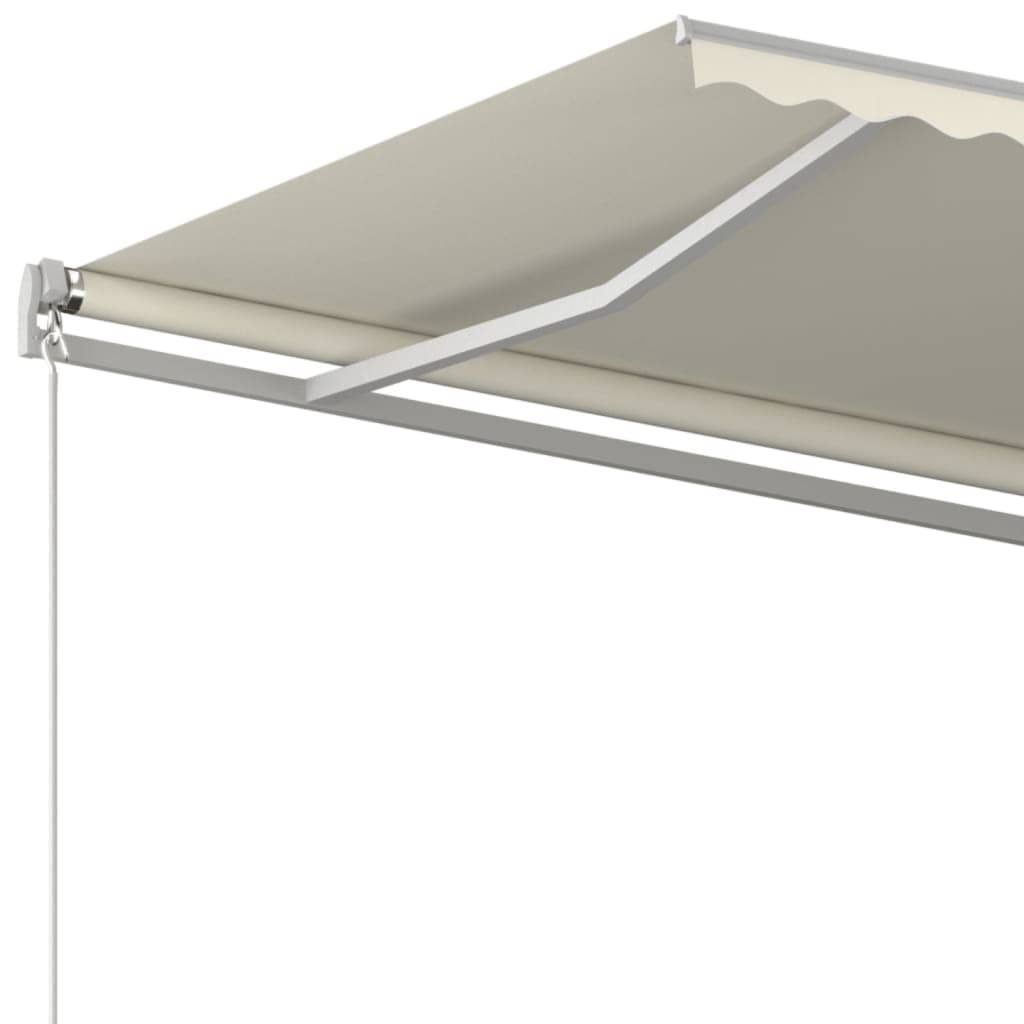 Store banne manuel manivelle aluminium patio terrasse ombre réglable crème 500x350cm - ComfortXL Outdoor Living - Image 4