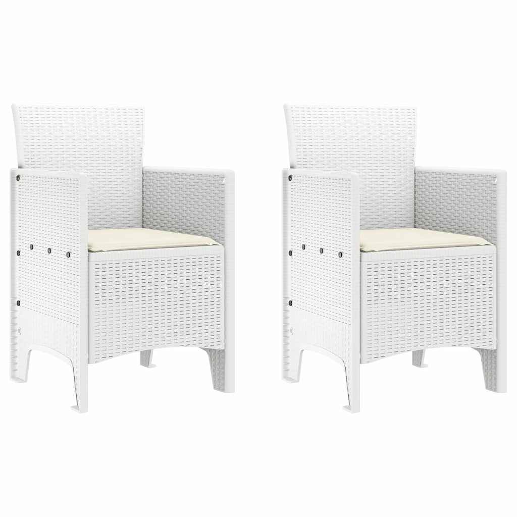 Lot De 2 Chaises De Jardin - Fauteuils De Jardin Blanc 53 x 49 x 85 cm PP - Image 1