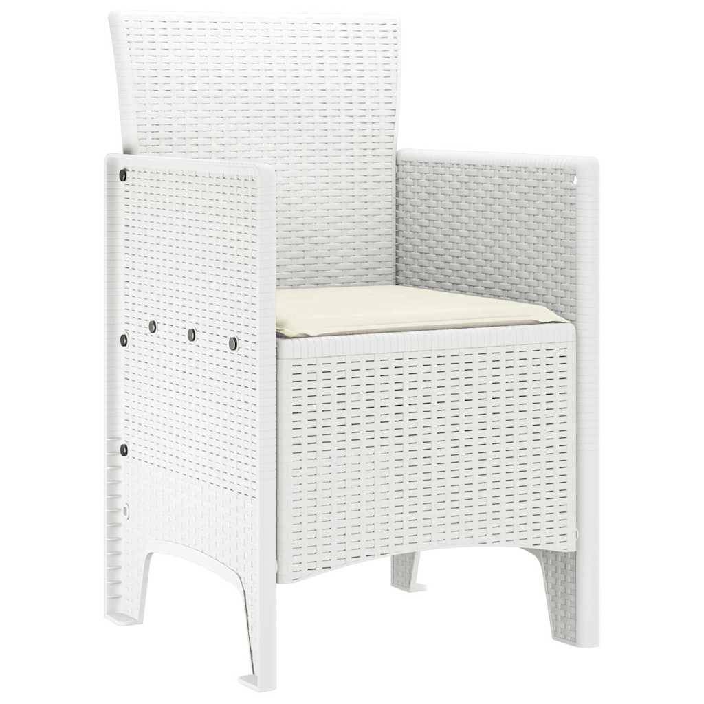 Lot De 2 Chaises De Jardin - Fauteuils De Jardin Blanc 53 x 49 x 85 cm PP - Image 4