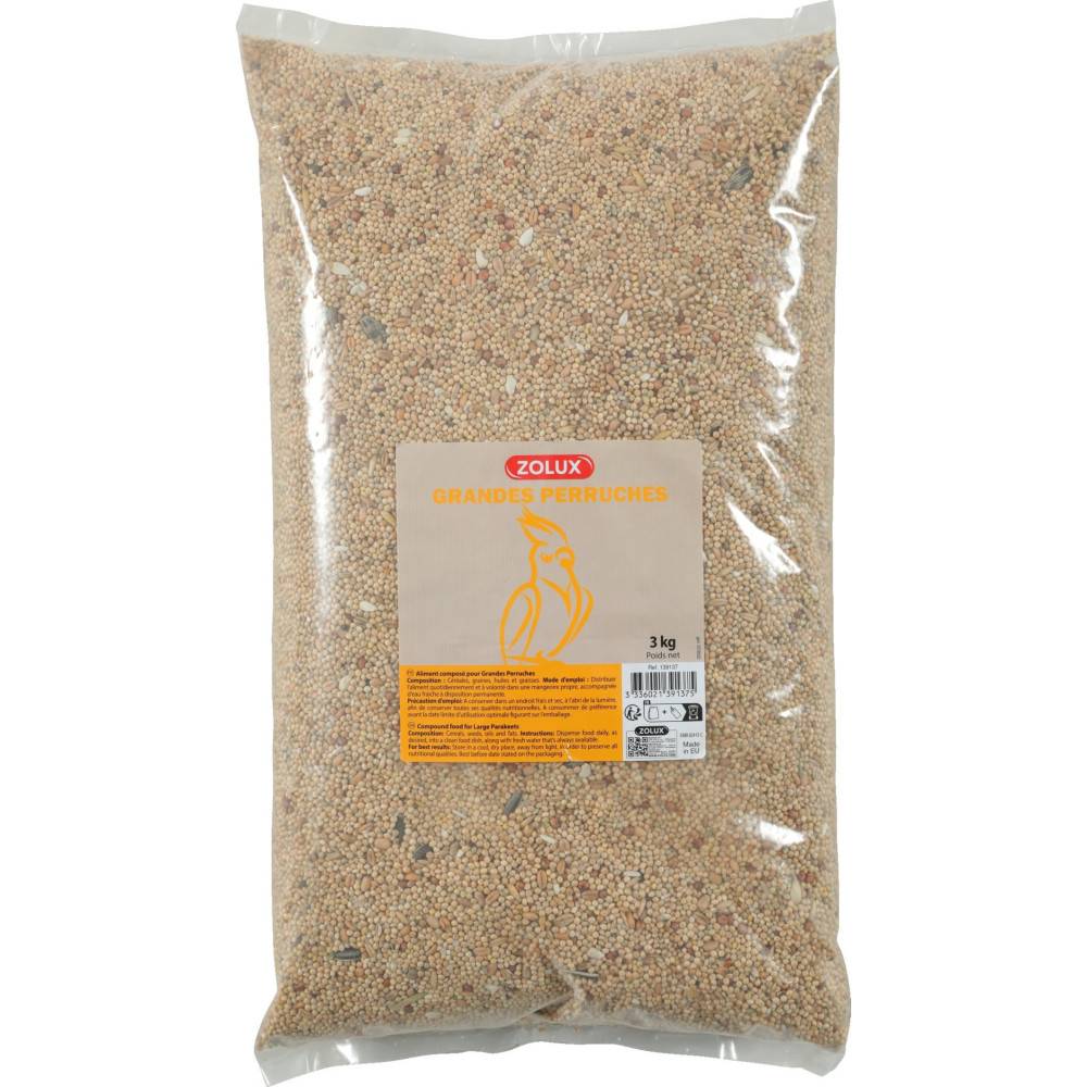Zolux - Graines pour grandes perruches sac de 3 kg pour oiseaux - Imagen 2