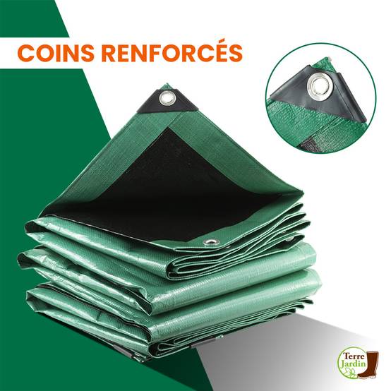 Bâche épaisse ultra résistante 240 g/m2 4 x 5 Vert - Image 5