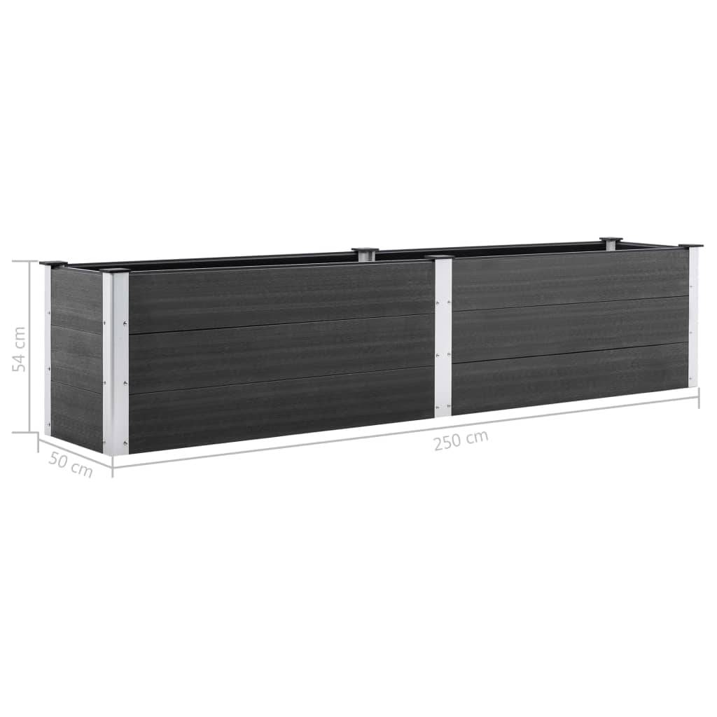 Helloshop26 - Jardinière lit surélevé plantes fleurs jardin 250 x 50 x 54 cm WPC gris - Imagen 5