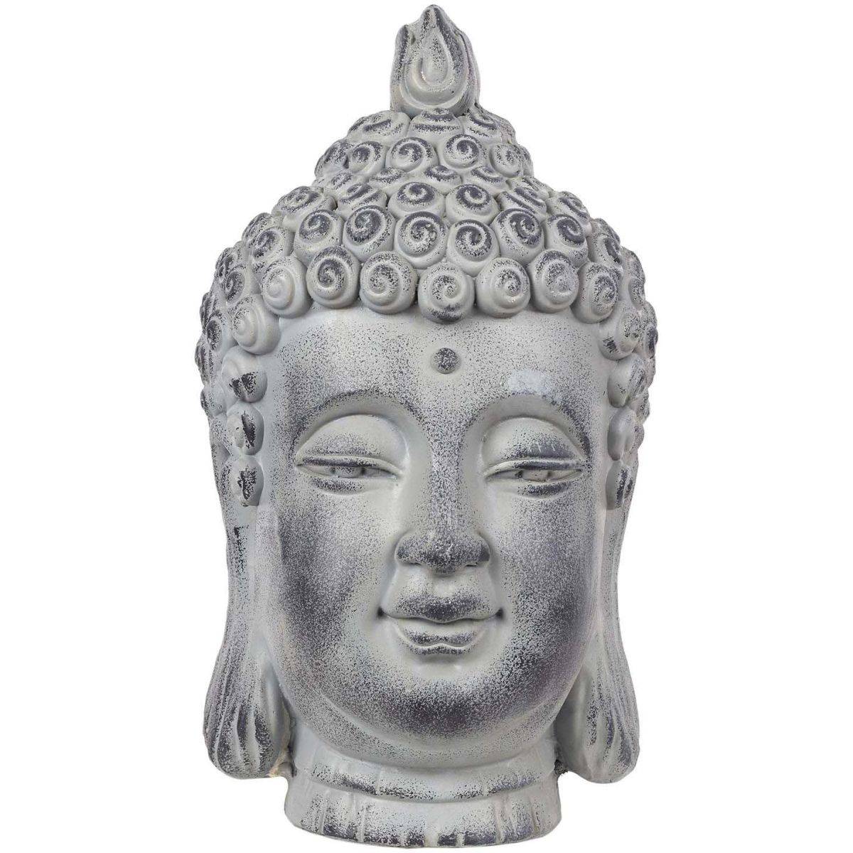The Home Deco Factory - Tête de bouddha en magnésia 42 cm - Image 1