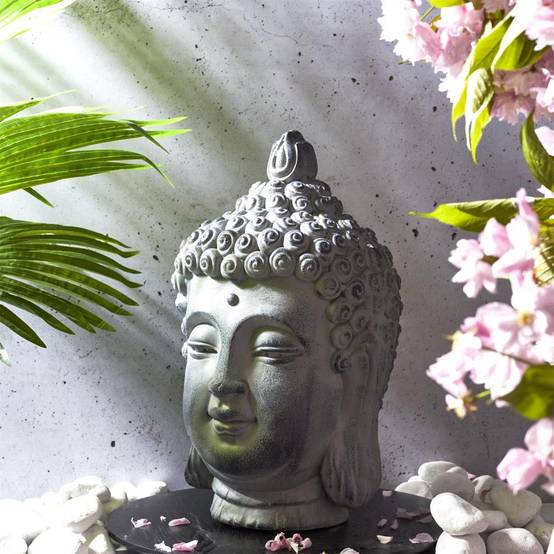 The Home Deco Factory - Tête de bouddha en magnésia 42 cm - Image 2