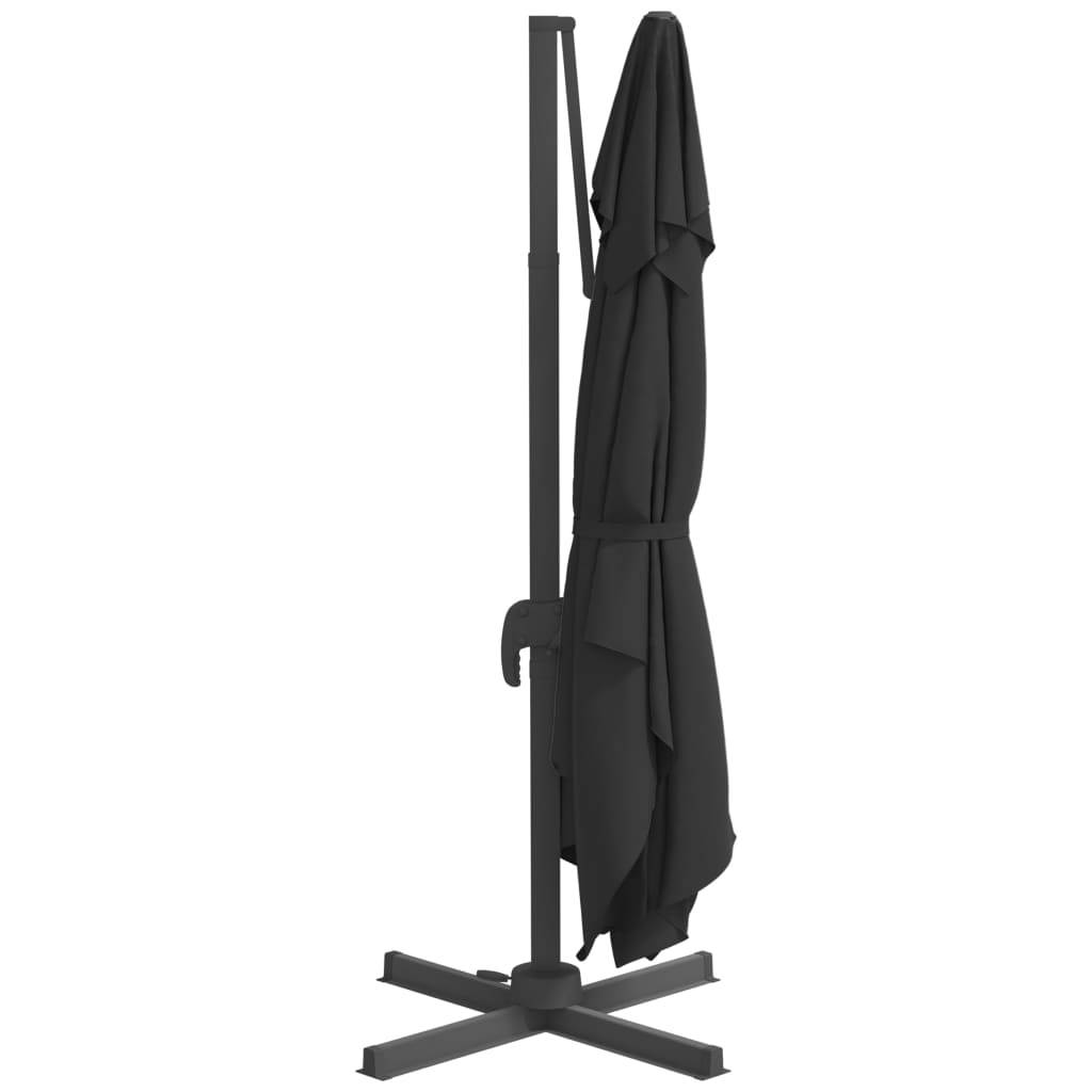 Helloshop26 - Parasol meuble de jardin cantilever à led 400 x 300 cm noir - Imagen 4