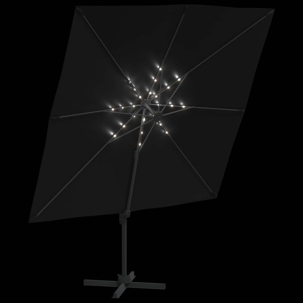 Helloshop26 - Parasol meuble de jardin cantilever à led 400 x 300 cm noir - Imagen 2