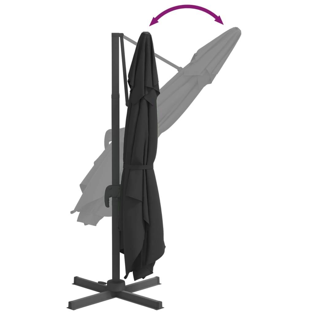 Helloshop26 - Parasol meuble de jardin cantilever à led 400 x 300 cm noir - Imagen 5