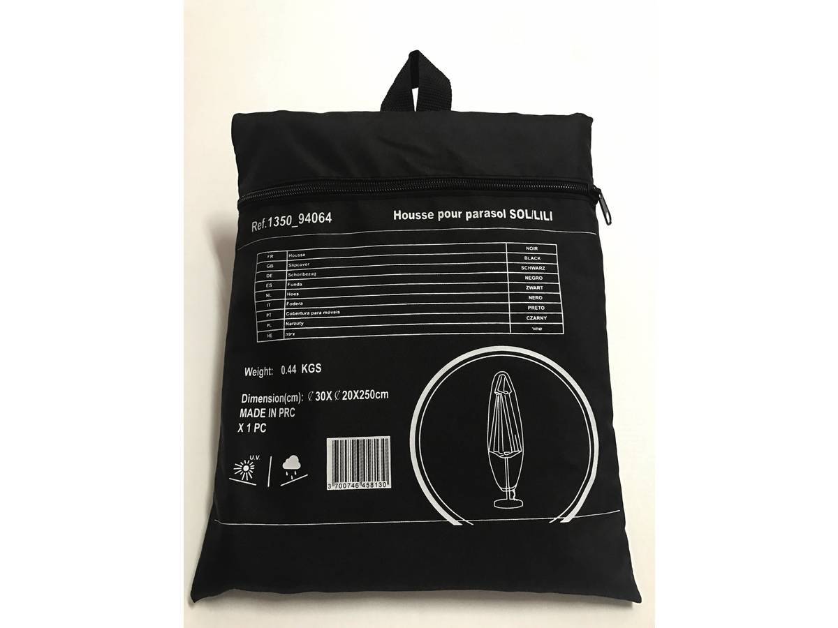 Housse De Protection Pour Parasol - 20 X 250 Cm - Noir -habitat Et Jardin - Imagen 3