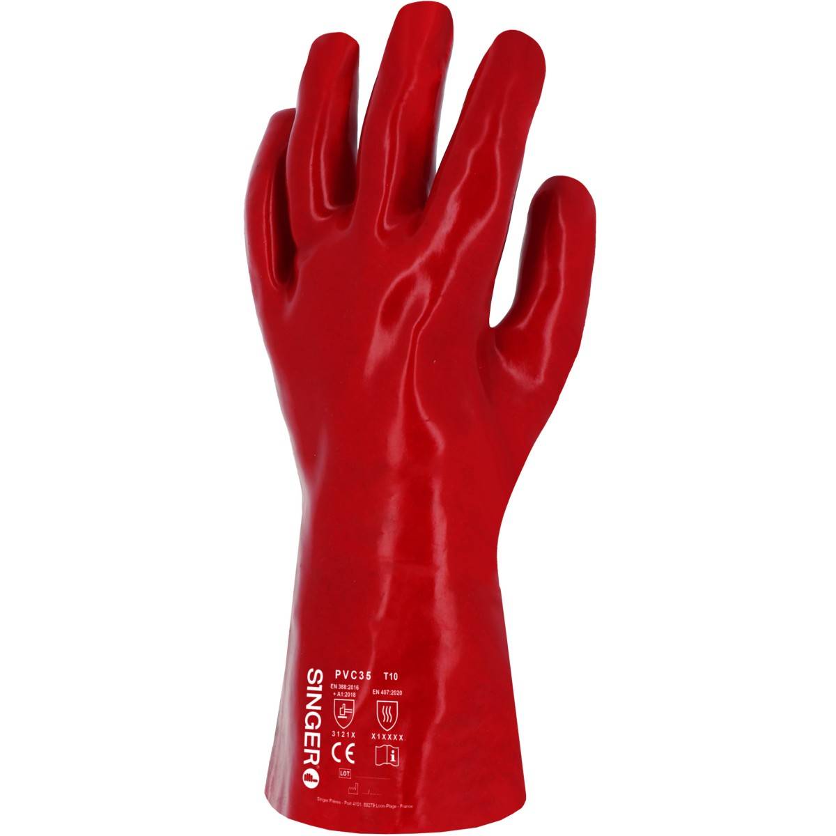 Gant de manutention lourde T.9.5 rouge Singer - Imagen 2