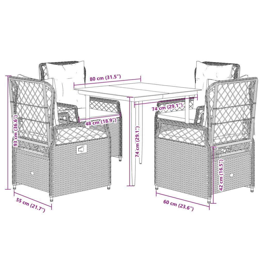 Salon de jardin 4 personnes résine tressée fauteuils inclinables Gris – ComfortXL Outdoor Living - Image 8