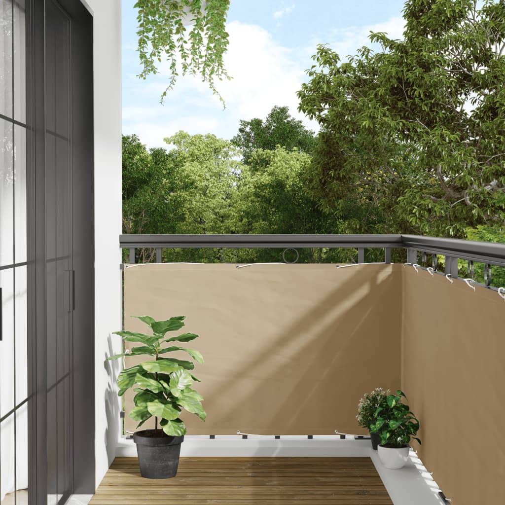 Écran de balcon tissu Oxford beige 90 x 400 cm - PANGIVO - Image 1