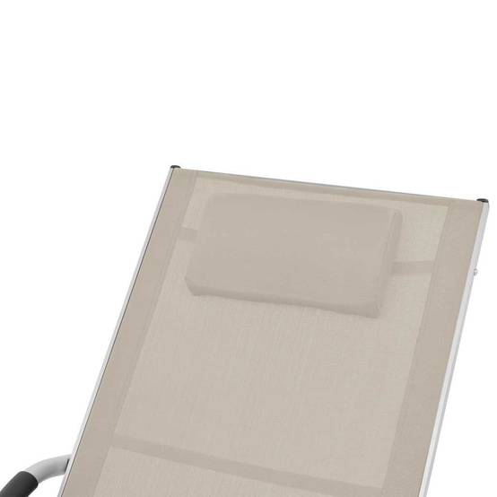 Transat Ergonomique Aluminium et Textilène pour Extérieur avec Oreiller Crème - ComfortXL Outdoor Living - Image 7