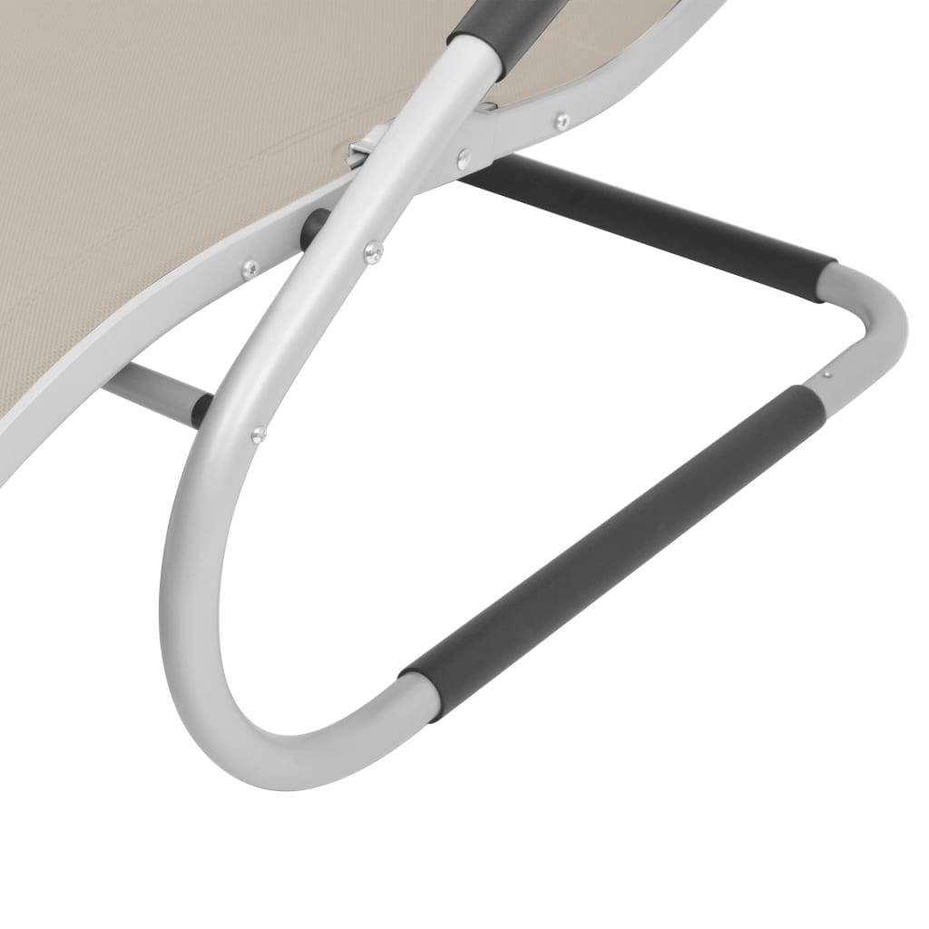Transat Ergonomique Aluminium et Textilène pour Extérieur avec Oreiller Crème - ComfortXL Outdoor Living - Image 6