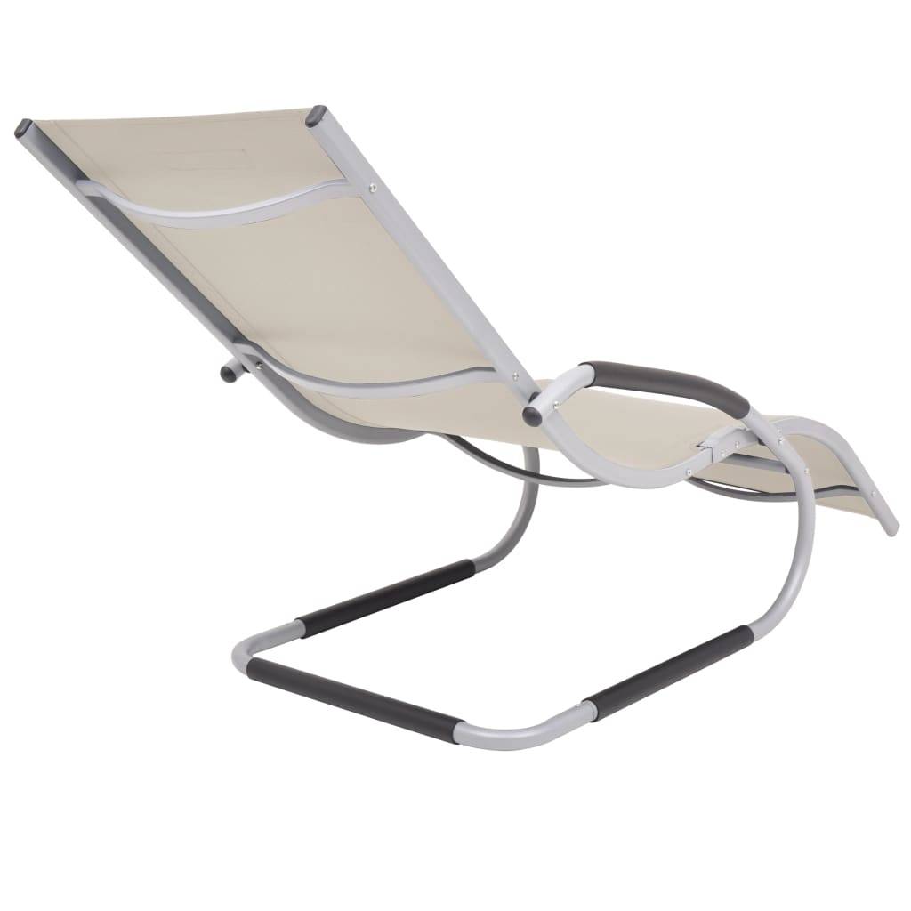 Transat Ergonomique Aluminium et Textilène pour Extérieur avec Oreiller Crème - ComfortXL Outdoor Living - Image 4