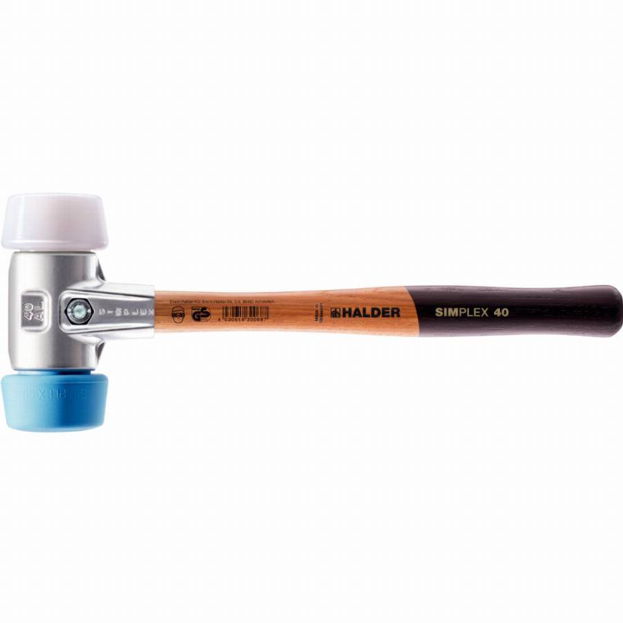 Maillet HALDER SIMPLEX TPE souple / superplastique avec boîtier en aluminium et manche en bois de haute qualité - D=50 mm - 3117.051