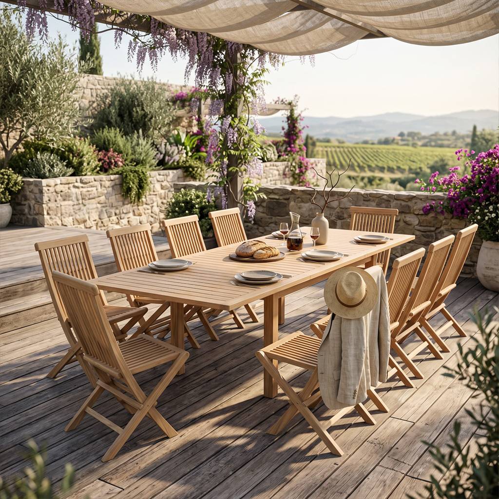 Teck'Attitude - Salon de jardin en teck massif Azur, 10 places - TECK'Attitude - Image 3