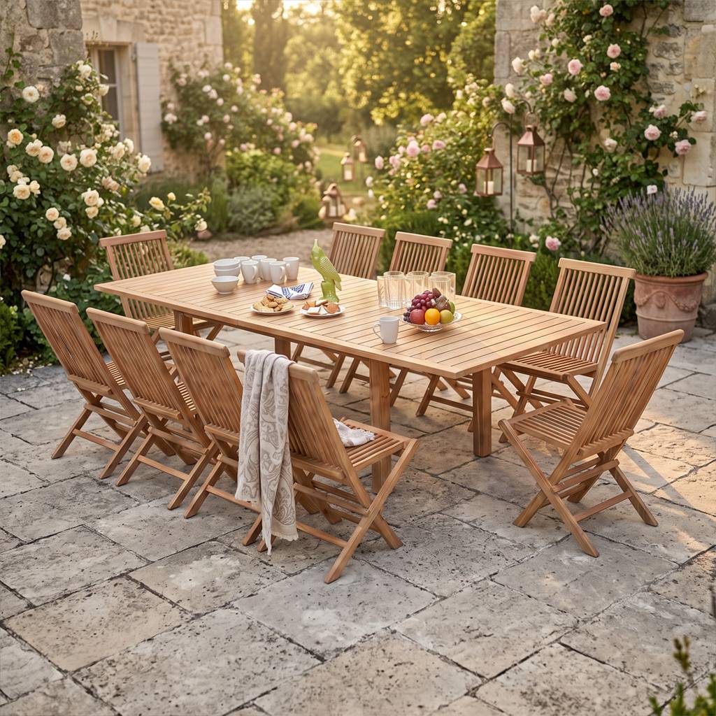 Teck'Attitude - Salon de jardin en teck massif Azur, 10 places - TECK'Attitude - Image 2