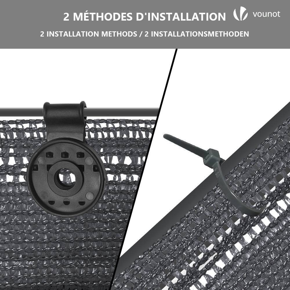 Brise-vue HDPE Anthracite 1x10m – Occultation 95% + Attaches – Neuf