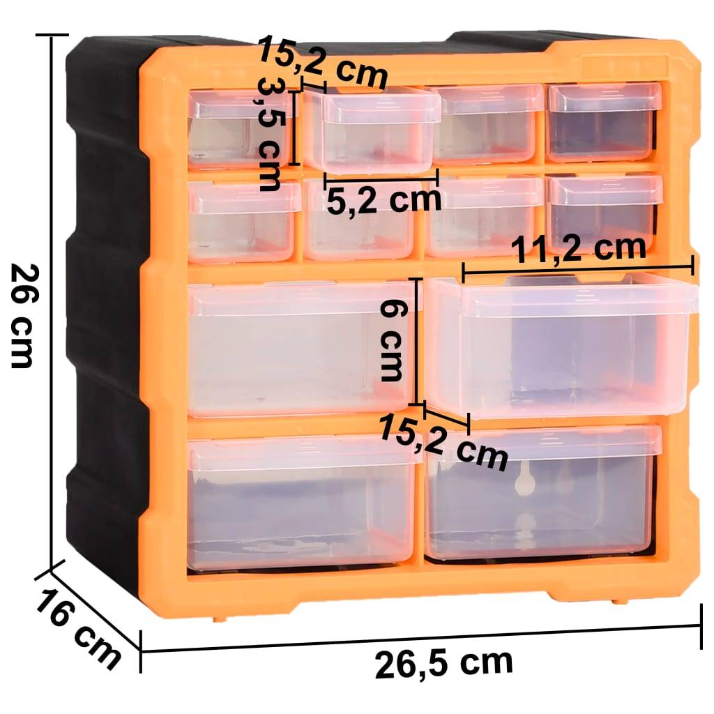 Helloshop26 - Organisateurs multi-tiroirs avec 12 tiroirs 2 pièces 26,5 cm - Imagen 5