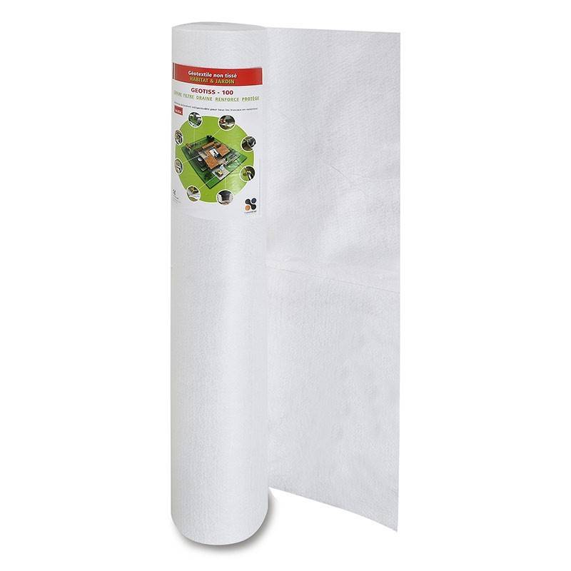 Rouleau de feutre géotextile blanc 1x25 m (25 m²) - RO'MA NATURE