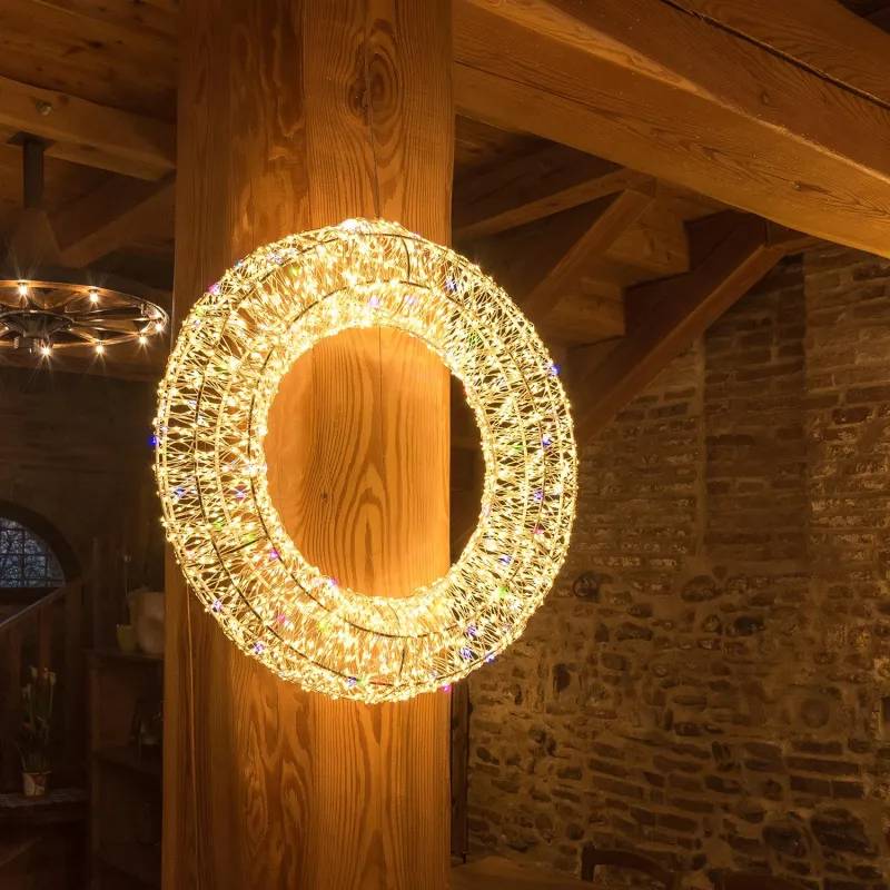 Lotti - Couronne 3D lumineuse ø55cm MicroLED Blanc Chaud & RGB MultiFLASH Scintillant HDM Pro Lotti - Image 7